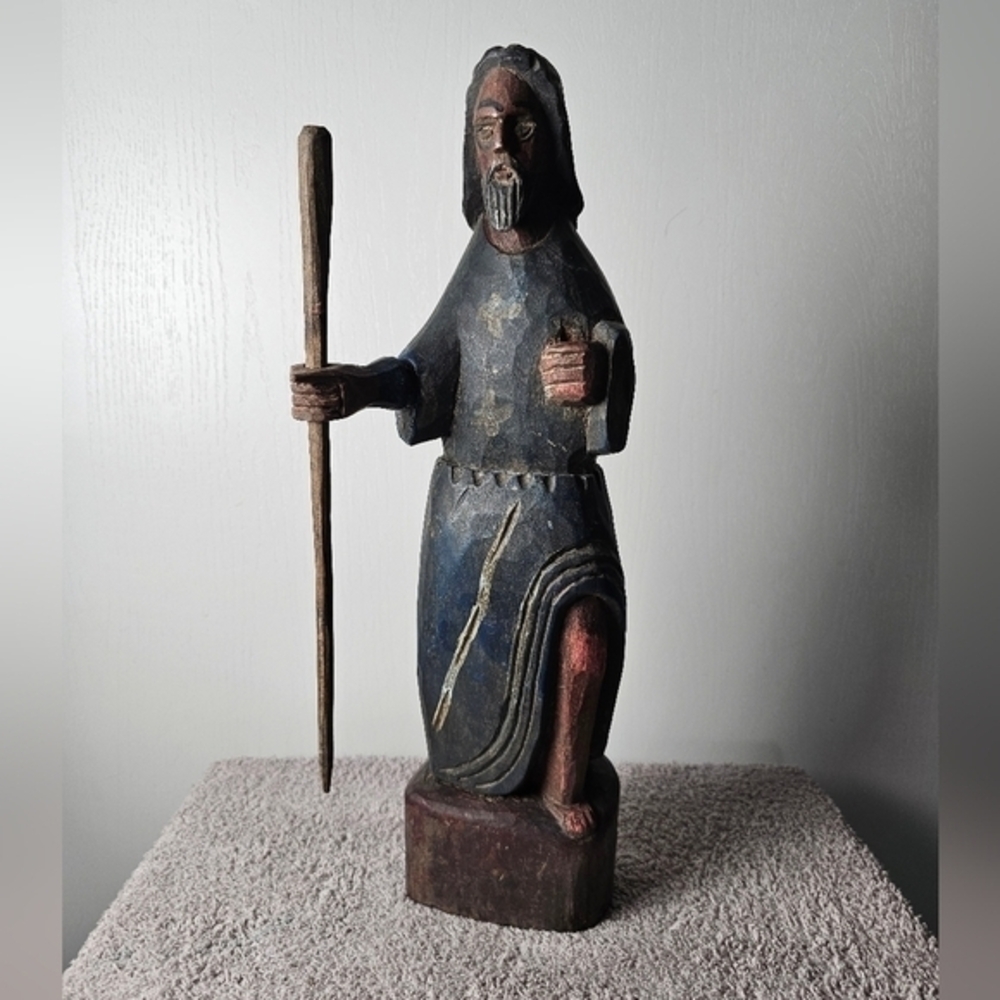 Hand Carved Saint 17 Inches tall